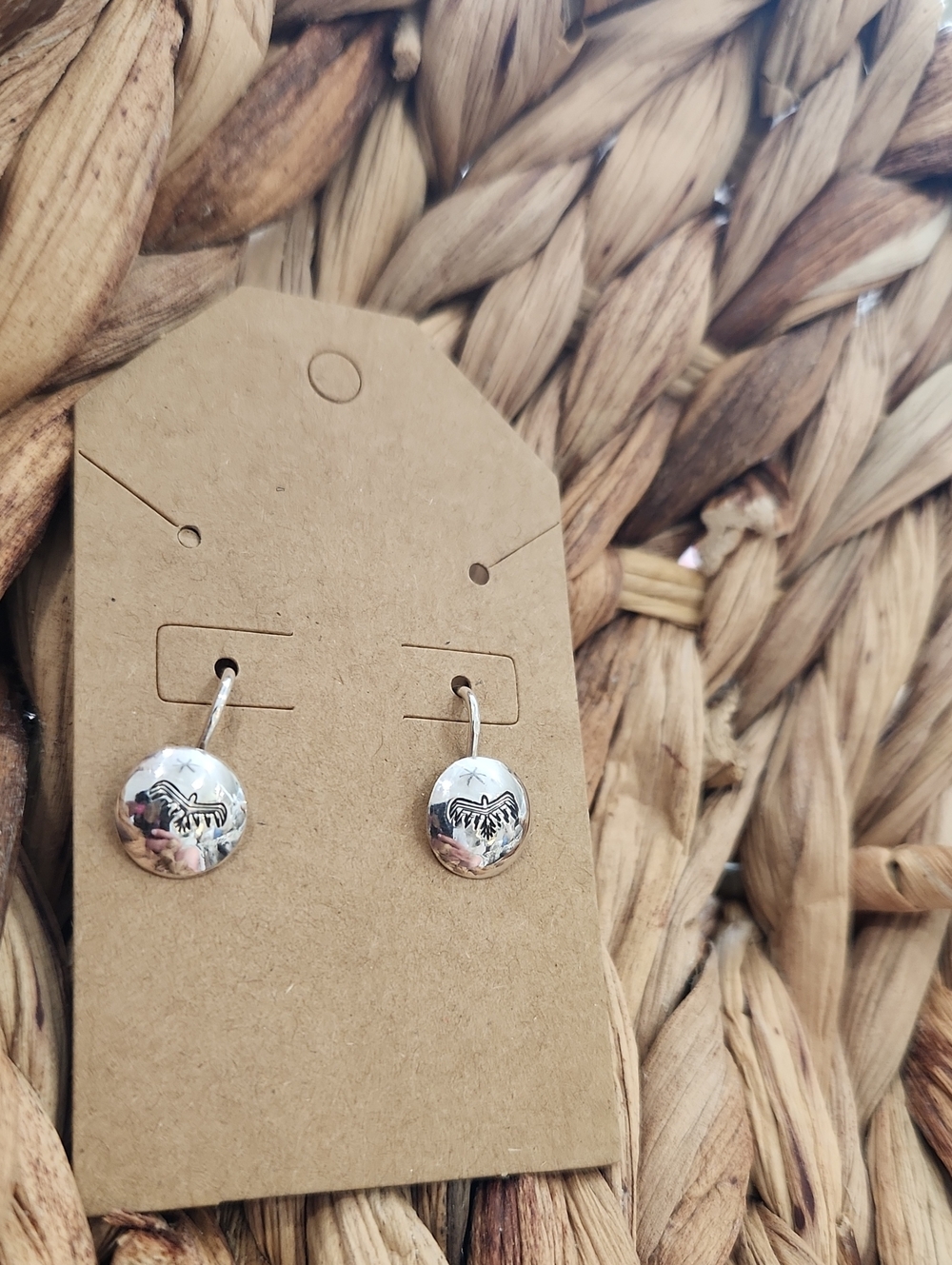 Sterling Silver Handmade Thunderbird Drop Earrings